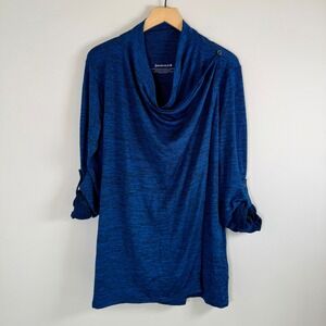 Betabrand Liz True Wrap Tunic Cowl Neck Blouse Shirt Top‎ Large NWOT Stretchy